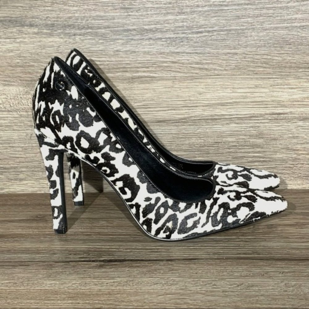 Calvin Klein Brady Calf Hair Black/Off-White Pump - Picture 1 of 8